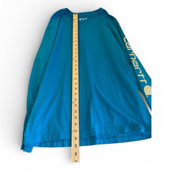 Carhartt Men’s Blue Long Sleeve T-Shirt Loose Fit Logo Sleeve Size M - Picture 8 of 8